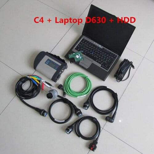 For MB Car C4 diagnostic Scanner MB star C4 SD Connect with laptop D630 RAM 4G 2020.12V latest version HDD Software