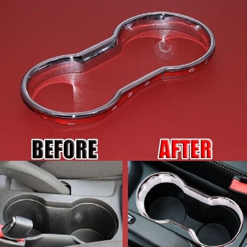 JEAZEA 1x ABS Silver Car Interior Center Control Water Cup Holder Cover Trim Frame Fit For Buick Encore 2013 2014 2015 2016 2017