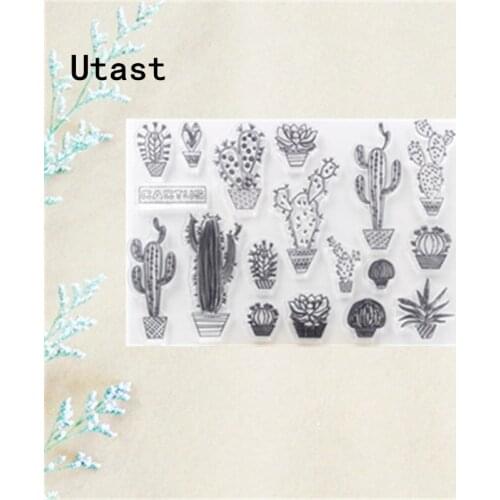 Cactus Potted Plant Clear Silicone Stamps /Transparent Rubber Stamp for DIY Scrapbooking /Photo Album Decorative Craft Making