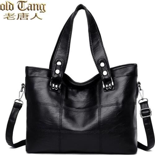 Leather Womens Handbags Solid Color Large Capacity Shoulder Bags for Women 2021 Female Wild Simple Designer Crossbody Bags