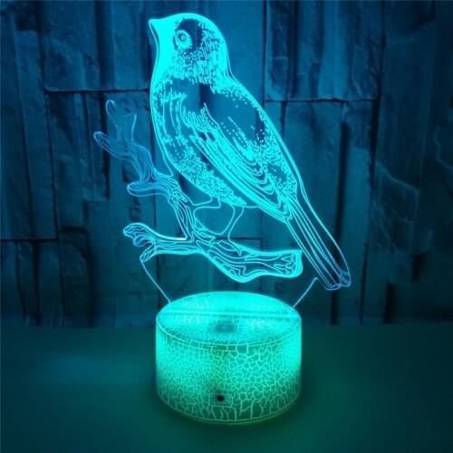 Animal 3d Lamp Illusion Night Lights for Room Decoration Bird Led Table Lamp Gift Toys for Kids Birthday Party Holiday Present