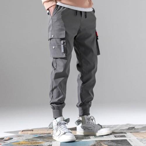 2021Lightweight spring and summer thin sports pants mens tactical pants multi-pocket stretch boys jogging jogging casual pants