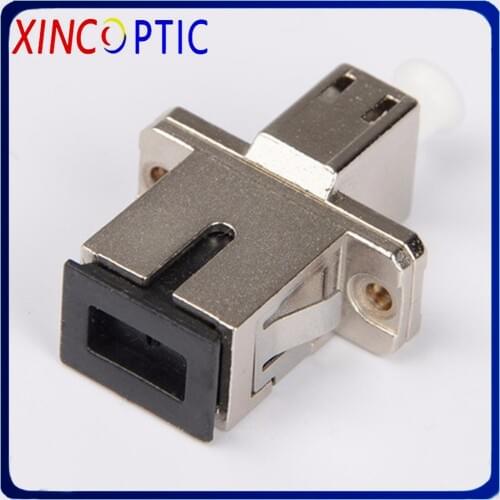 Single Mode Simplex LC female to SC Female Optic Fiber Adaptor Coupler,Metal Housing Simplex SC to LC Fiber Optic Hybrid Adapter