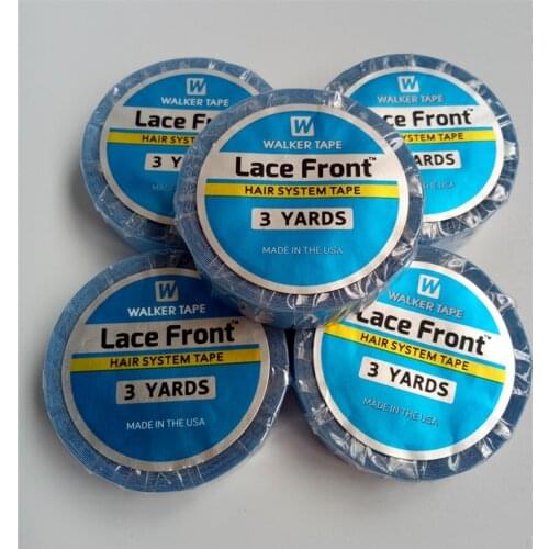 Wholesale 3 yards Blue lace front support tape for tape hair extension Double-sided Adhesive Water-proof Walker Tapes