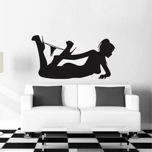 Sexy Girl Wall Decals Hot Lady Bikini Window Sticker Women Underwear Vinyl Wall Art BedRoom Art Mural Home Decor M6