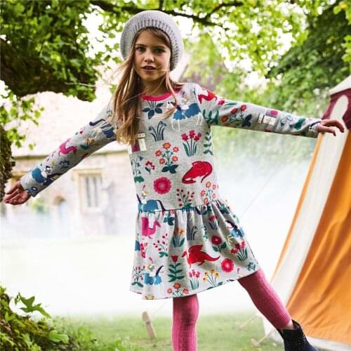 2019 New toddler dress long sleeve cotton cute printing toddler clothing for party and wedding toddler girl dresses spring 3t