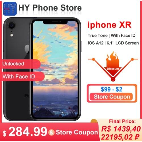 Apple iPhone XR 128GB ROM Unlocked Smartphones A12 Bionic chip 6.1" Screen 4G LTE with Face ID 12MP+7MP Camera xr Cell phone
