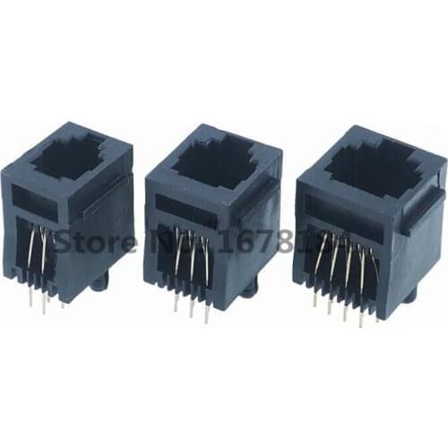 10pcs RJ11 Telephone Jack Connector 4P4C 6P6C 8P8C 95001 Vertical Crystal Head Female Socket Black