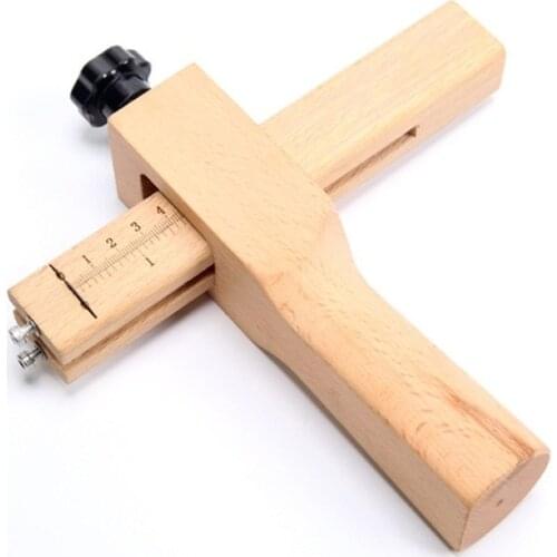 Adjustable Leather Strap Cutter Leather craft Strip Belt DIY Hand Cutting Wooden Strip Cutter With 5 Blades Leather Tools