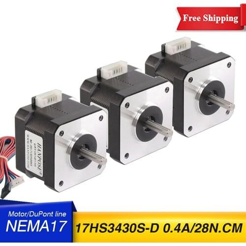 3PCS Nema17 Stepper Motor 42*42*34MM 0.4A 2.8N.cm 17HS3430S 42 Series motor for 3D Medical machinery accessories