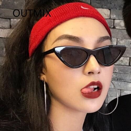 New Triangle Small Frame Sexy Sunglasses Women Brand Design Ladies Eyeglasses Cat Eye Sun Glasses Clear Ocean Film Eyewear UV400