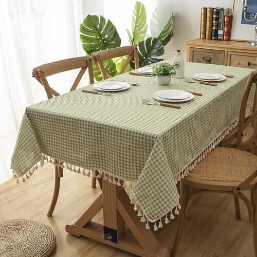 1PC Modern Fresh Tassel Table Cloth Cotton Linen Table Runner Jacquard Tablecloth Home Decor Table Cover for Wedding Dining