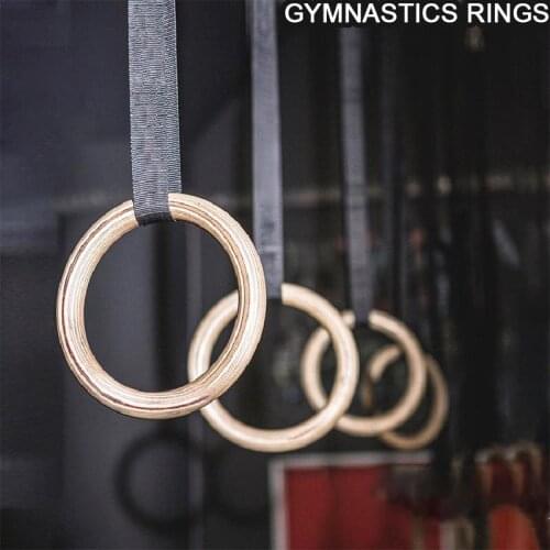 Wooden Exercise Fitness Gymnastic Rings Gym Crossfit Pull Ups Muscle Training Equipment Device For Children Adult Bodybuilding