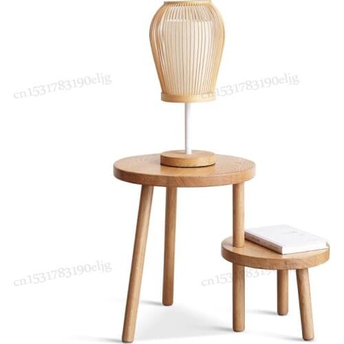 Solid Wood Low Stool Nordic Oak Childrens Round Stool Creative Shoe Bench Living Room Bench Household Small Stool