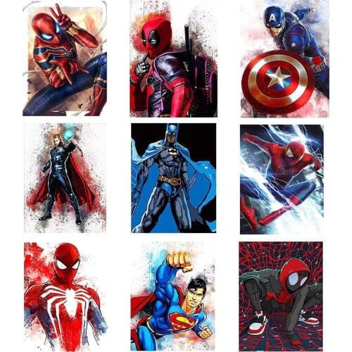 Funny Marvel Movie Superhero Canvas Painting Spiderman Captain America Posters and Prints Print Canvas Home Decor Children Gifts