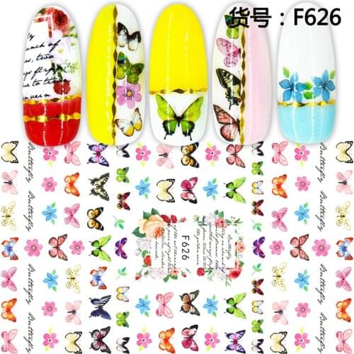 10 pieces a pack of new butterfly nail stickers Valentines day nail stickers rose flower peach heart butterfly nail stickers