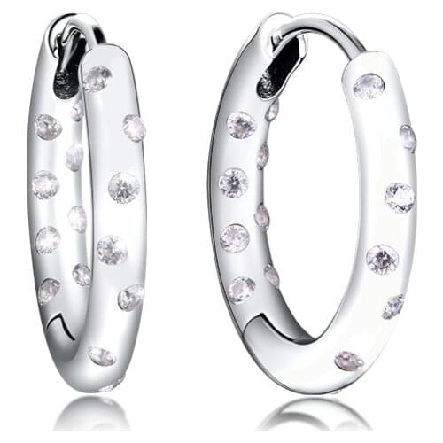 100% 925 Sterling Silver Jewelry Droplets Hoop Earring Free Shipping