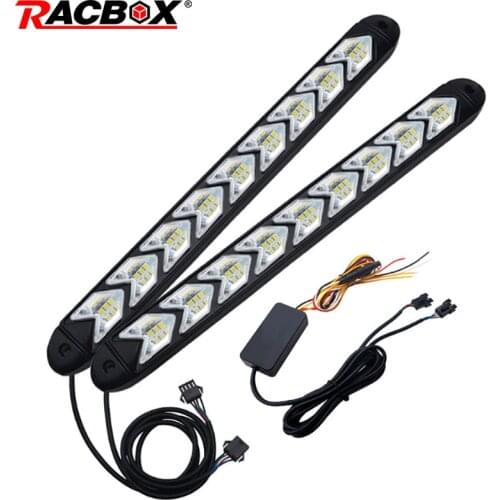 2Pcs Waterproof Car led Switchback LED Daylight Headlight Eye DRL Lamp Dynamic Turn Signal Daytime Running Light