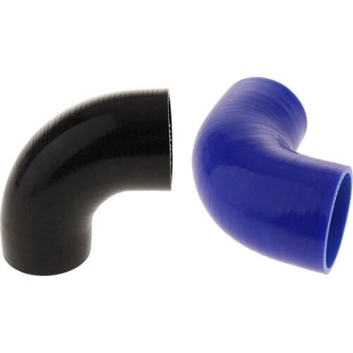 63mm 90Degree 4 Ply Elbows Turbo Hose Racing Coupler Pipe Black+Blue