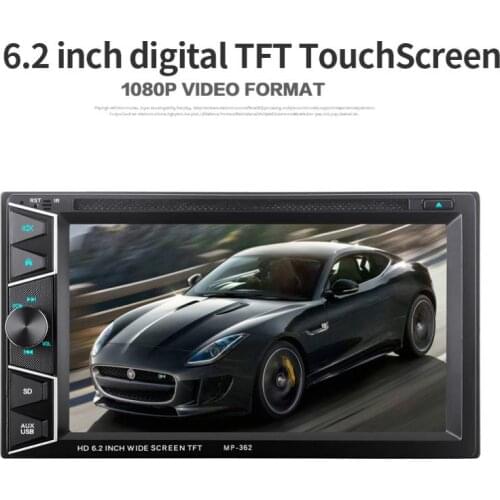 6.2 '' 2 DIN Bluetooth HD Touch Screen Car In Dash FM Radio Receiver DVD CD Player with Wireless Remote Control
