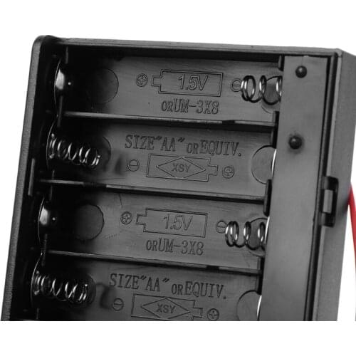 DIY Box Holder Case With Cover ON/OFF Switch Wire For 8x 1.5V AA Battery DC 12V B85B