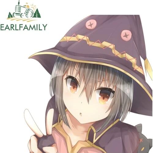 EARLFAMILY 13cm x 12.2cm For Megumin Personality Car Stickers Car Assessoires Decal Scratch-Proof Decals Laptop Decoration
