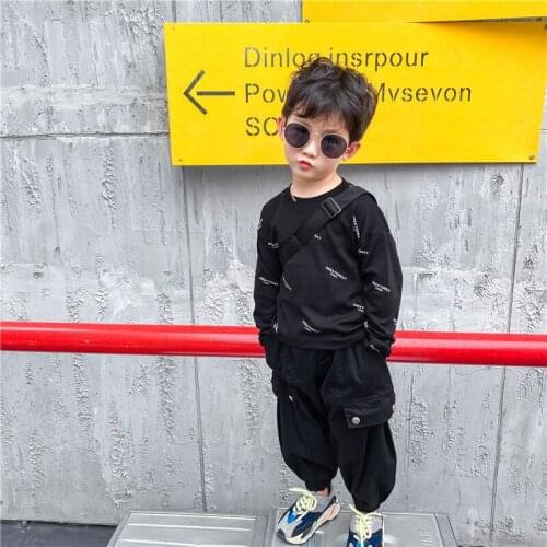 Toddler Boys T-shirts Fashion Cotton Breathable Letter Print Shirt For Little Boy Kids 2020 Autumn Long Sleeve Boys Tops T-shirt