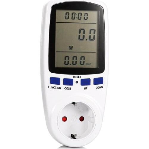 EU US UK Digital LCD Power Meter Wattmeter Socket Wattage Energy Meter FR US UK AU BR Measuring Outlet Power Analyzer