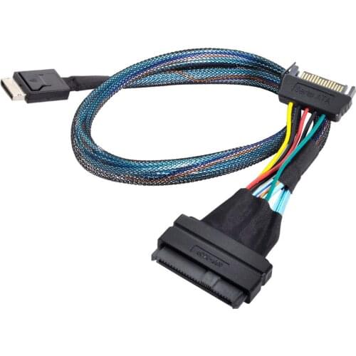 Chenyang Oculink SFF-8611 to U.2 U.3 SFF-8639 NVME PCIe PCI-Express SSD Cable with SATA Power for Mainboard SSD