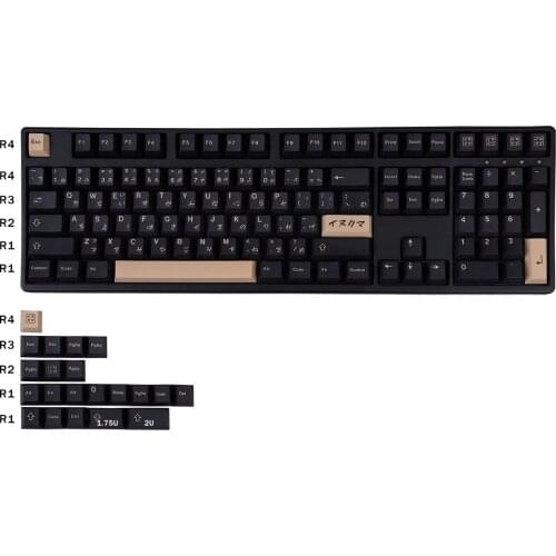 129 Keycaps PBT Keycap Cherry Profile DYE-SUB Inukuma Japanese Personalized Keycaps For Cherry MX Switch Mechani