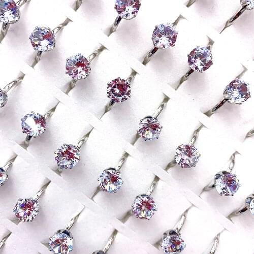 Fashion Jewelry Rings High Quality Glass Crystal Rhinestone Mixing Rings For Women Wedding Vintage Ring 20Pcs/lot