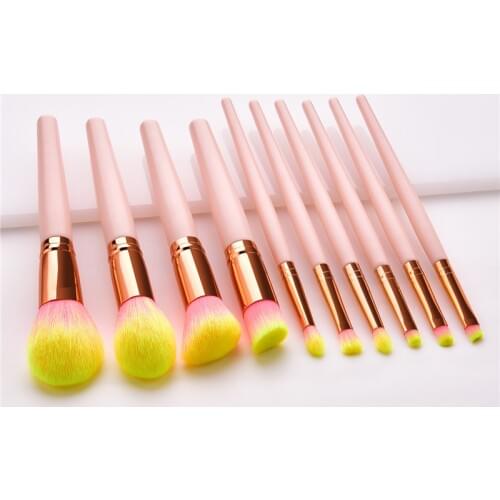 10PCS Makeup Brushes Set pink handle For Foundation Blush Powder Blending Make Up Brushes Contour Cosmetic Tool T10159