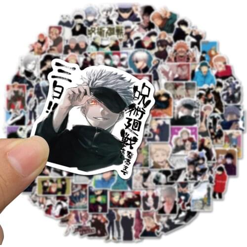 100pcs Jujutsu Kaisen Anime Sticker Sorcery Fight Itadori Yuuji Stickers Decals Skateboard Laptop Suitcase Motorcycle Guitar Car