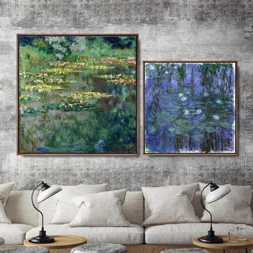 Wall Art Printing Modular Pictures French Water Lily Claude Monet PosterNordic Style Canvas Painting Forbed Room Home Decoration