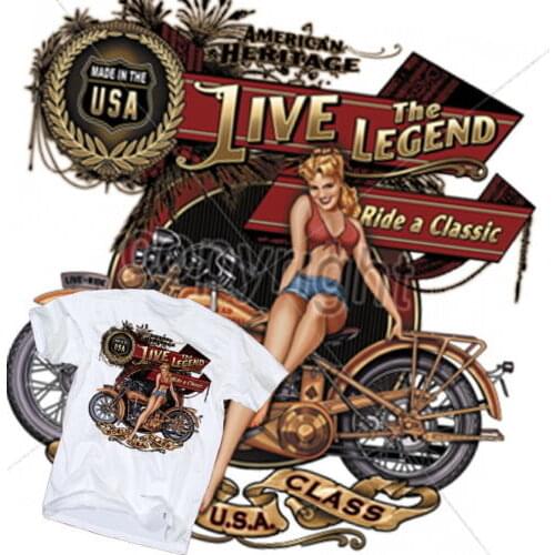 2019 New Men 100 % Cotton Tee Shirt for Men Live The Legend T-Shirt Classic Biker Usa Motorrad Pin Up World Class T Shirt