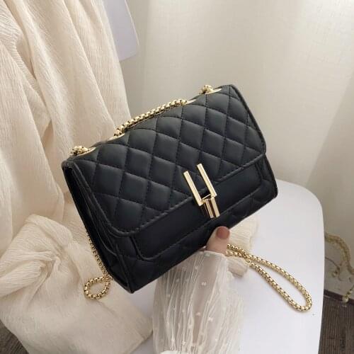 2020 new ladies bag PU leather fashion rhombus chain bag ladies messenger bag mobile phone bag