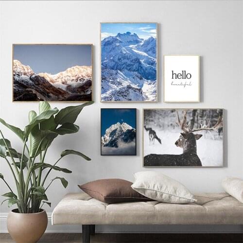 Poster Nature Landscape Mountains Canvas Painting Wall Art Home Decoration for Living Room and Bedroom Frameless Style