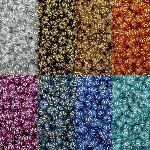 420pcs 4x6mm Pumpkin Shape Mixed Gold/Silver Color Flat Round Spacer Beads for Bracelet Necklace Earrings DIY Jewelry Making