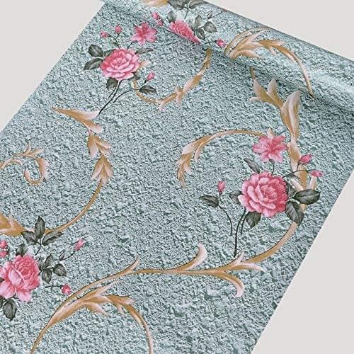 Home PVC Furniture Renovation Shelf Liner Self Adhesive Removable Waterproof Rose Floral Peel and Stick Wallpaper Decorative