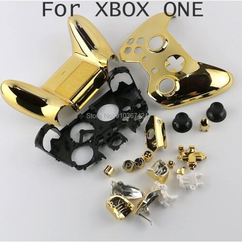 8sets/lot Full Set Chrome Protective Case Cover Skin Shell case with buttons Replacement For Xbox one xboxone Game Controller