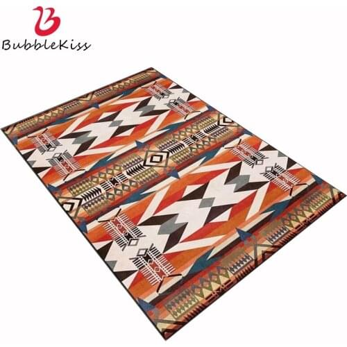 Bubble Kiss Orange Carpet For Living Room Yellow Blue Abstract Geometric Floor Mats Home Decor Ethnic Style Sofa Bedside Rugs