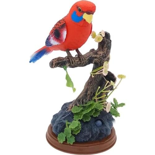 Many-types Realistic Singing Bird with Penholder Battery Operated Motion and Sound Chirping Birds Office Home Decoration