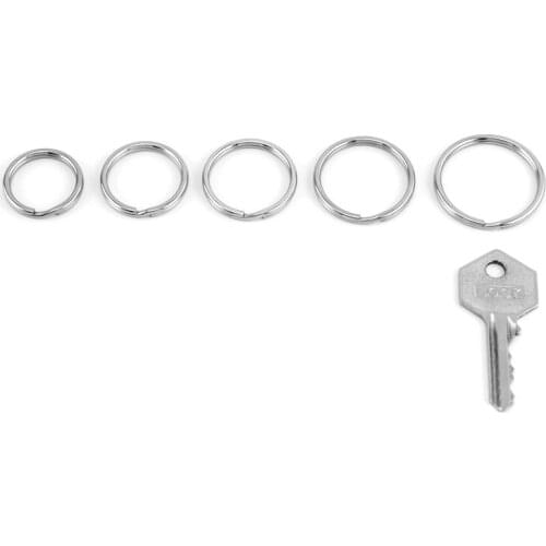 Risul 2mm Wire KeyRing 25/28/30/32/35mm basic key chain rings Stainless Steel polished key rings 10pcs