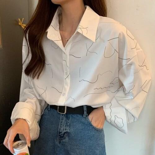 Shirts Women Long Sleeve White Loose Retro Office Lady All-match Shirt Comfortable Trendy Street Wear BF Korean Style Blouses