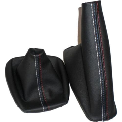Car Shift Gear Stick Manual Shift Knob With Real Leather Power Color Handbrake Gaiter Shift Boot For BMW 3 Series E36 E46 M3