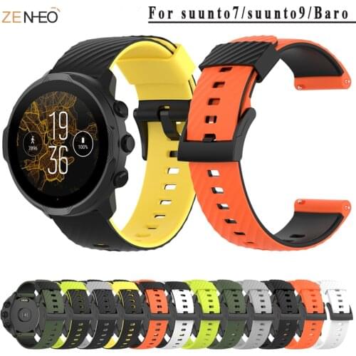 24mm Silicone Watch Strap For Suunto 9 / Baro / Suunto 7 Watchband Replacement for Spartan Watch Band HR / D5 Watchband Correa