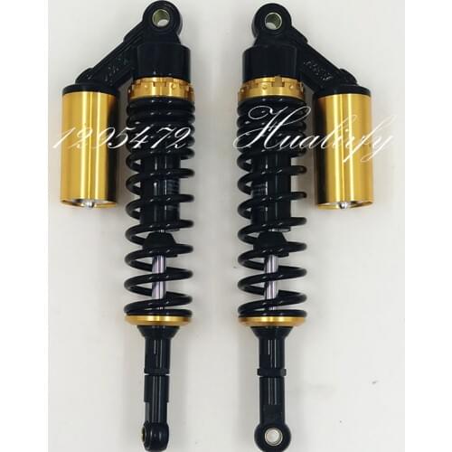 Universal One Pair 360mm Motorcycle New Rear Air Shock Absorber Suspension 7mm spring for honda yamaha suzuki Black +gold