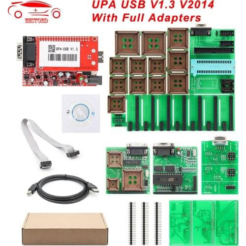 UPA USB V1.3 With Full Adapter V2014 UPA-USB V1.3 Chip Tunning ECU Programmer Tool Tuning Tool UPA USB 1.3 Car Diagnostic Tool