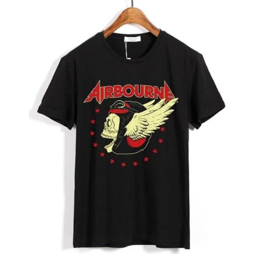 4 designs vintage Airbourne Rock Brand shirt mma fitness Hardrock heavy Dark Metal 100%Cotton skateboard camiseta illustration