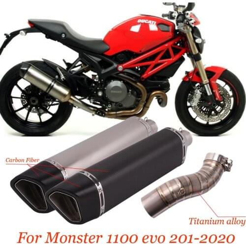 Motorcycle exhaust complete titanium alloy system for ducati monster 1100 evo modified intermediate connection pipe With Muffler